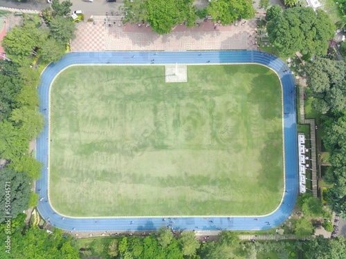 aerial view of sempur field in Bogor, Indonesia photo