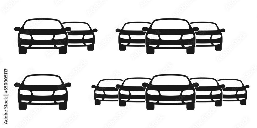 Car fleet graphic icons set. Motor vehicles sign isolated on white background. Vehicles symbol. Vector illustration