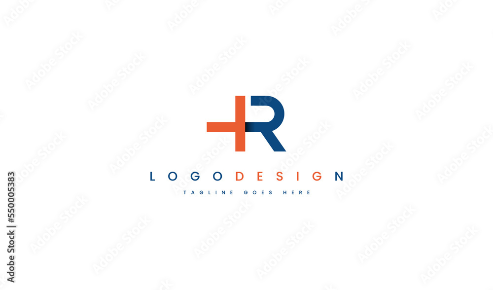 Geometric initial letter HR logo design template element. Geometric initial letter HR logo design template element.