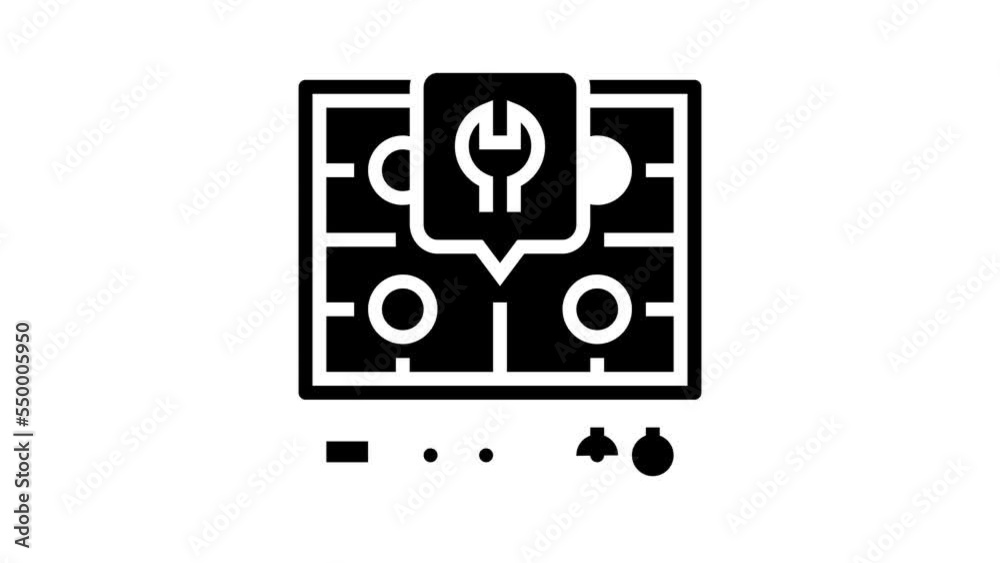 gas cooktop repair glyph icon animation gas cooktop repair glyph icon animation