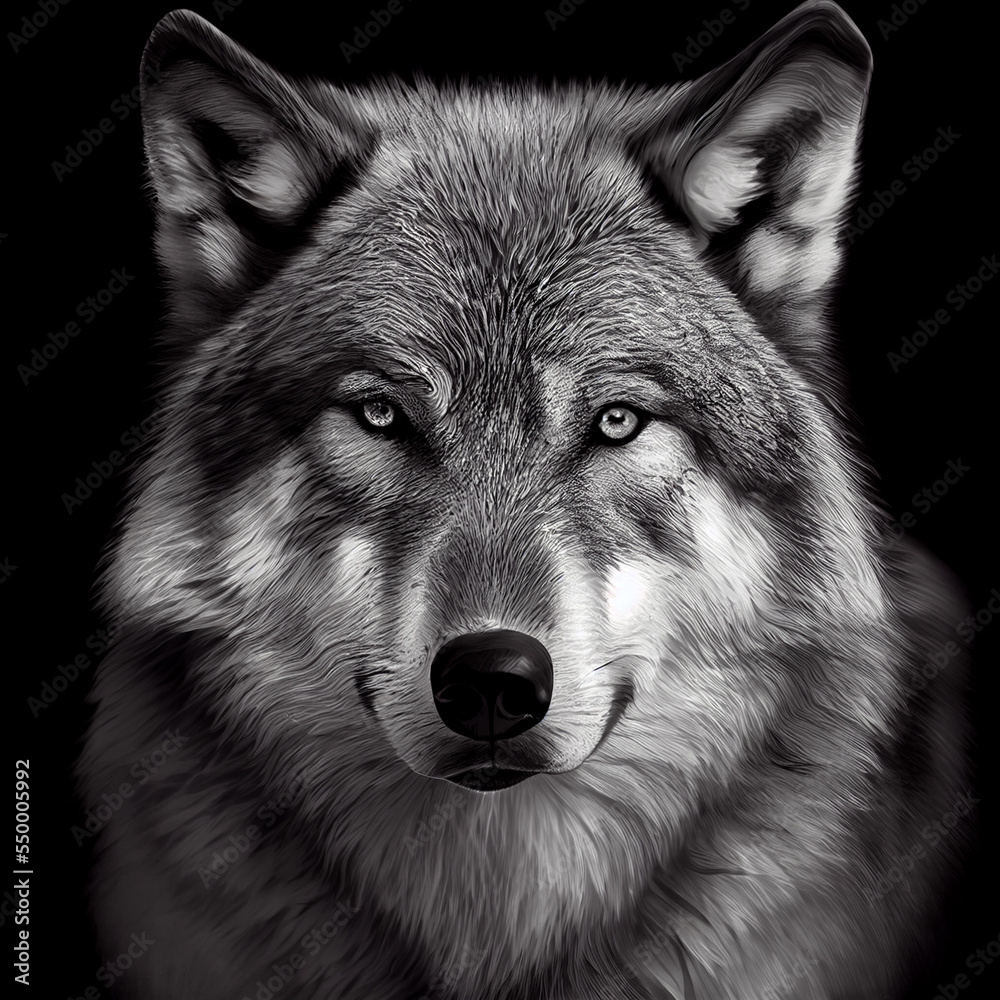 Fototapeta premium Portrait of a spiritual alpha wolf