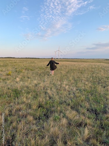 person on a meadow