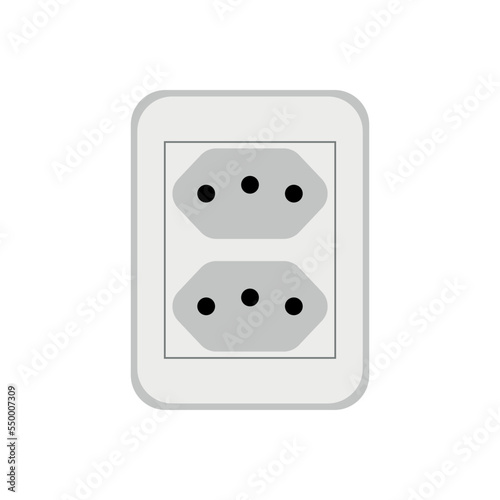  Vector illustration of house electrical outlet, electrical installation.
