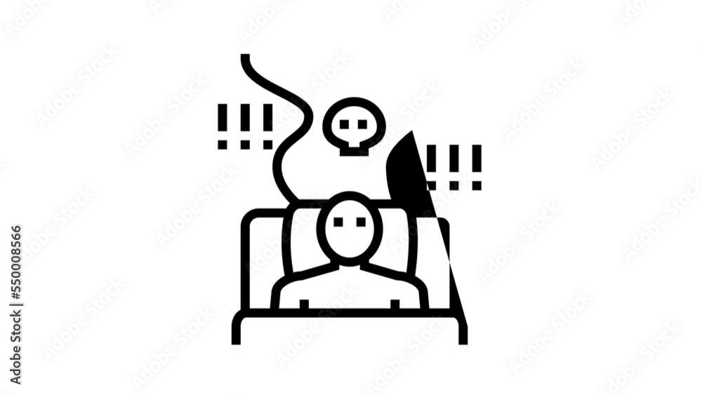 poor sleep habits line icon animation