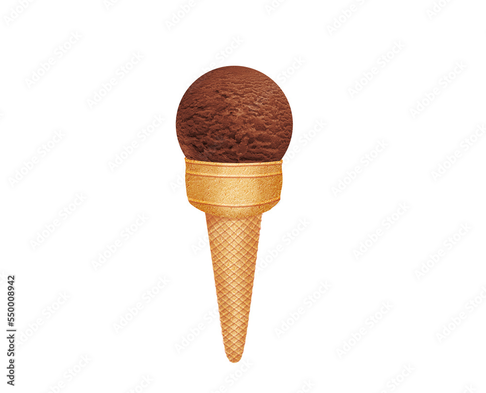glace, cône, dessert, crème glacée, une boule, deux boules, été, aliment, froid, blanc