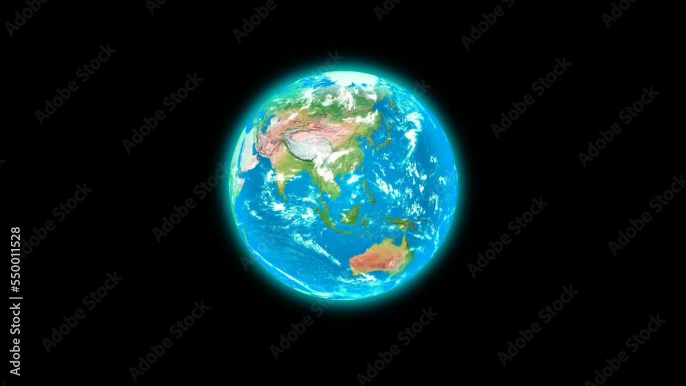 Glowing 3d rotated planet earth Glowing 3d rotated planet earth