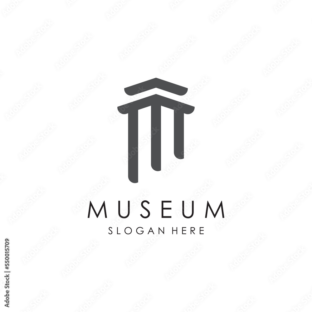 Museum Logo Template With Minimalist and Modern Concept