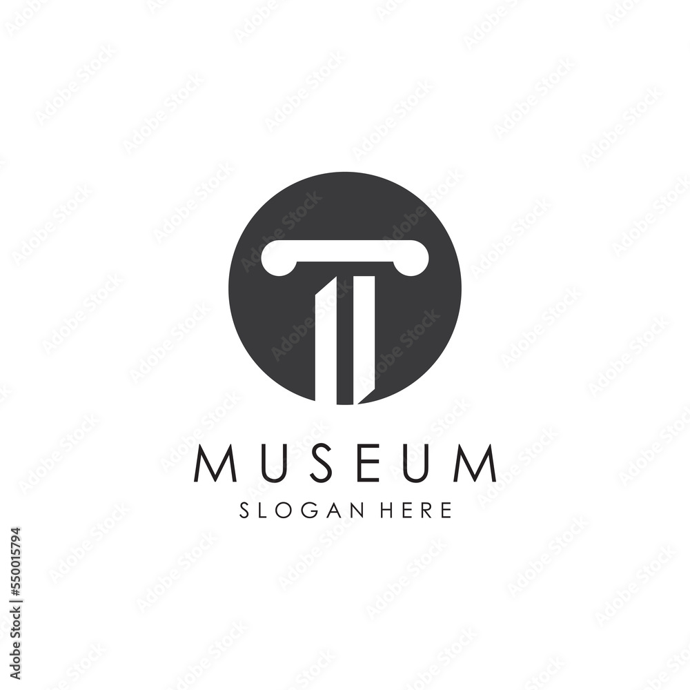 Museum Logo Template With Minimalist and Modern Concept Museum Logo Template With Minimalist and Modern Concept