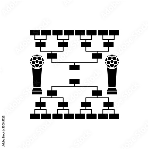 Tournament bracket icon. Outline league table vector icon on white background.
