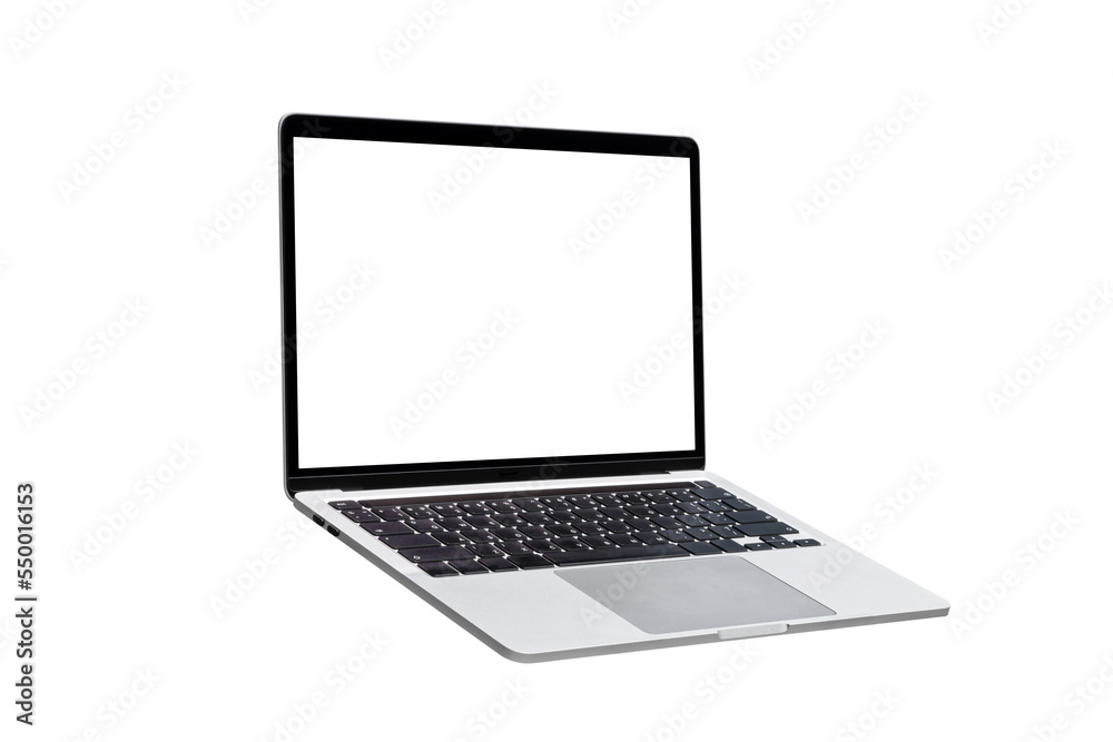 Laptop computer with blank transparent screen and background- PNG format. Laptop computer with blank transparent screen and background- PNG format.