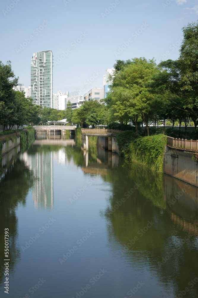 low angle view of singapore city buildings on river side 