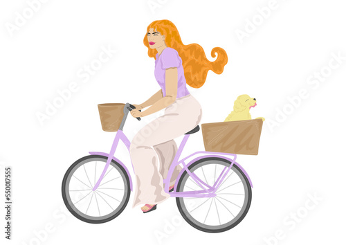 Girl riding bike transparent