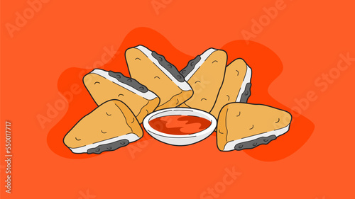 food illustration bakso tahu from indonesia