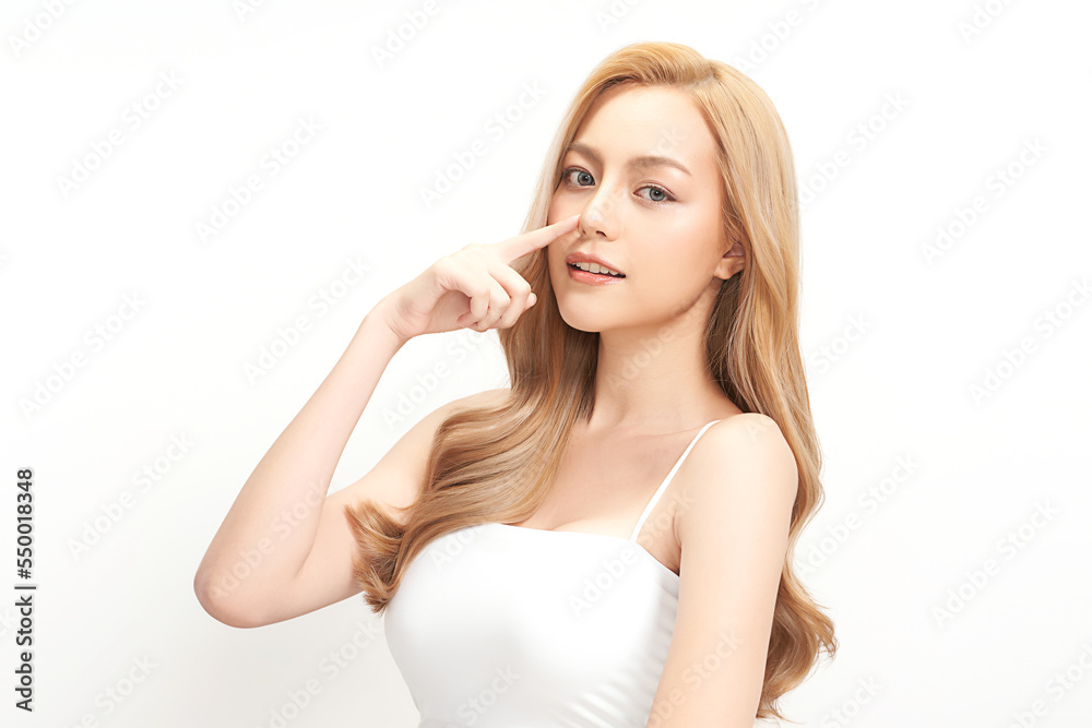 Beautiful young asian woman with clean fresh skin on white background, Face care, Facial treatment, Cosmetology, beauty and spa, Asian women portrait. Beautiful young asian woman with clean fresh skin on white background, Face care, Facial treatment, Cosmetology, beauty and spa, Asian women portrait.