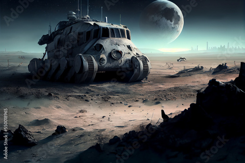 Post apocalyptic wasteland based on the surface of a moon