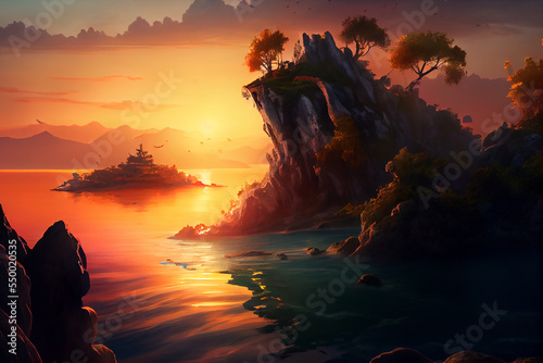 breathtaking peninsula by the ocean at sunset