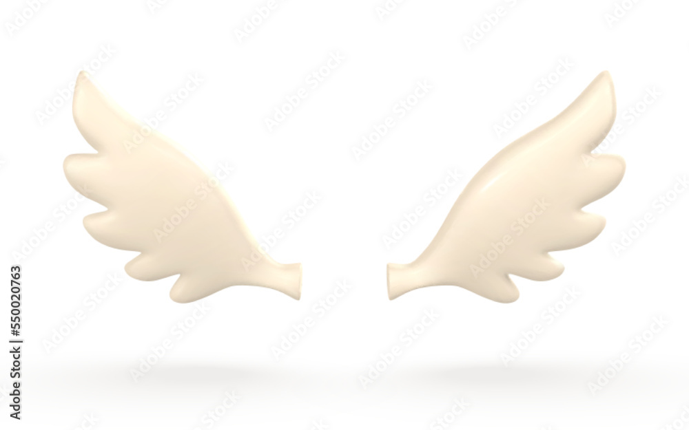 3d white angel wings in cartoon minimal style. Vector illustration 3d white angel wings in cartoon minimal style. Vector illustration