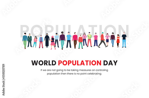 World Population Day, background concept, Vector illustration, vector, greeting card, social media post, banner, poster, flyer, typography design © Afif Ahsan