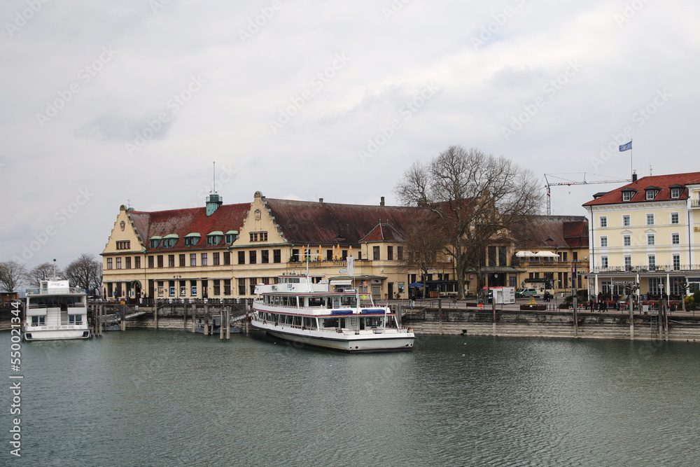 The harbor in Lindau, Bodensee lake, Germany