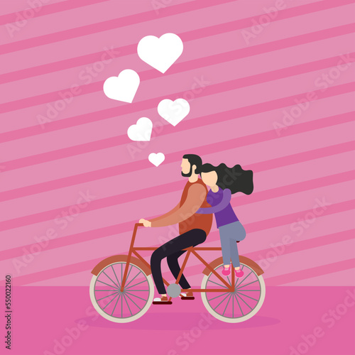 couple in bicycle