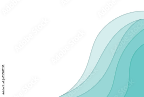 フレーム素材_ウェーブ_水色