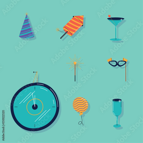 happy celebration eight icons