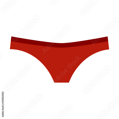 Women red briefs ,underwear. Fashion, outfit, accessory concept. Clothes for women. Vector