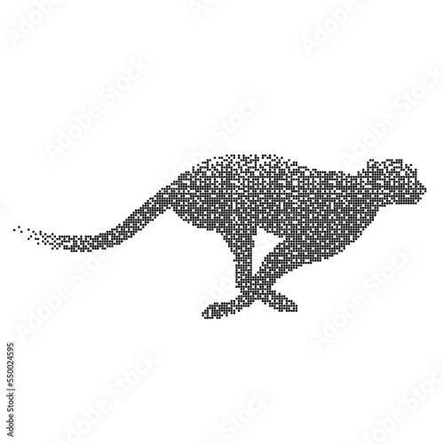 Running cheetah made of particles vector illustration