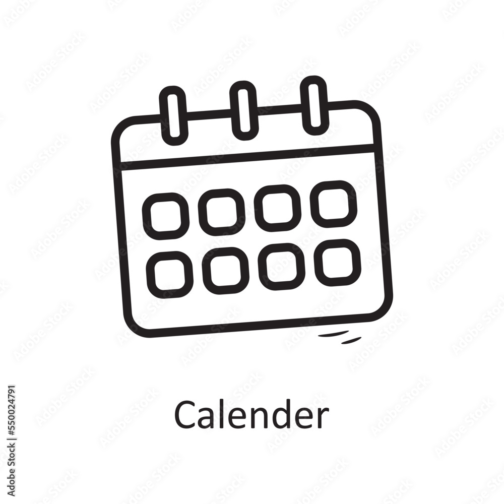 Calendar vector outline Icon Design illustration. Business Symbol on White background EPS 10 File Calendar vector outline Icon Design illustration. Business Symbol on White background EPS 10 File