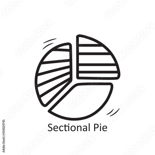 Sectional Pie vector outline Icon Design illustration. Business Symbol on White background EPS 10 File