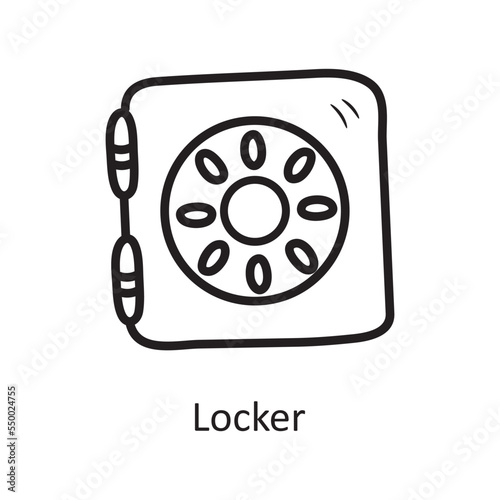 Locker vector outline Icon Design illustration. Business Symbol on White background EPS 10 File