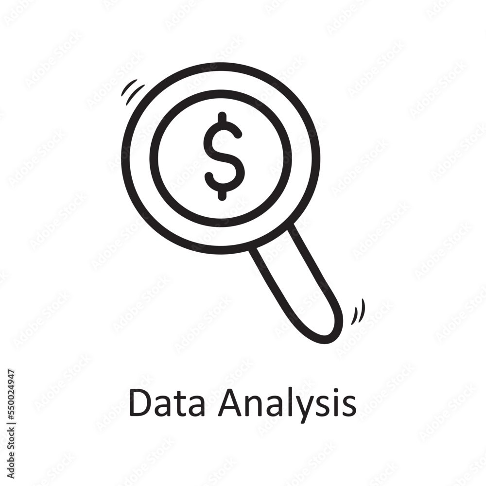 Data Analysis vector outline Icon Design illustration. Business Symbol on White background EPS 10 File