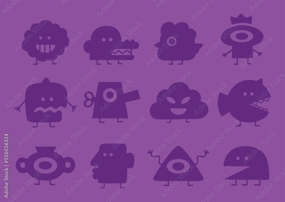 Doodle Monster Tribal Creature Vector Set 03 Doodle Monster Tribal Creature Vector Set 03