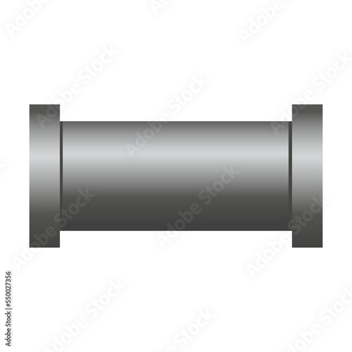 Icon of metal pipeline connection, valves, flanges, drains for water or oil system. Industrial plumbing concept. Pipe vector illustration