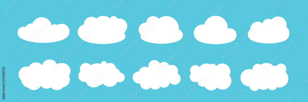 Cloud icon set vector. cloud symbol in line and glyph style. Vector illustration