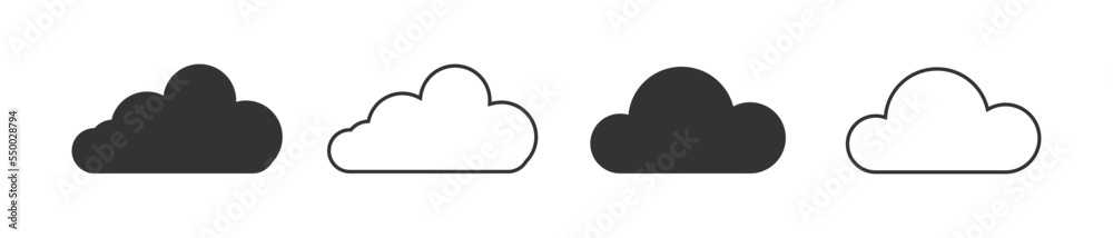 Cloud icon set vector. cloud symbol in line and glyph style. Vector illustration Cloud icon set vector. cloud symbol in line and glyph style. Vector illustration