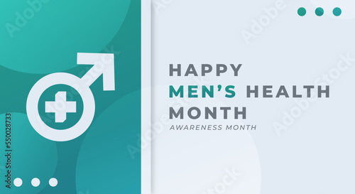 Happy Men's Health Month June Celebration Vector Design Illustration. Template for Background, Poster, Banner, Advertising, Greeting Card or Print Design Element
