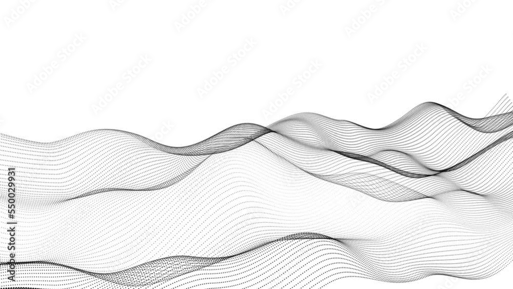 Dot line wave animated white background