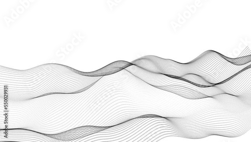 Dot line wave animated white background