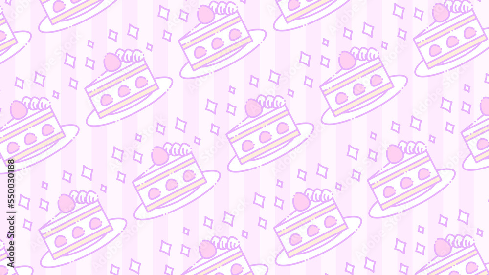 ♪Retro cream cake wallpaper♪