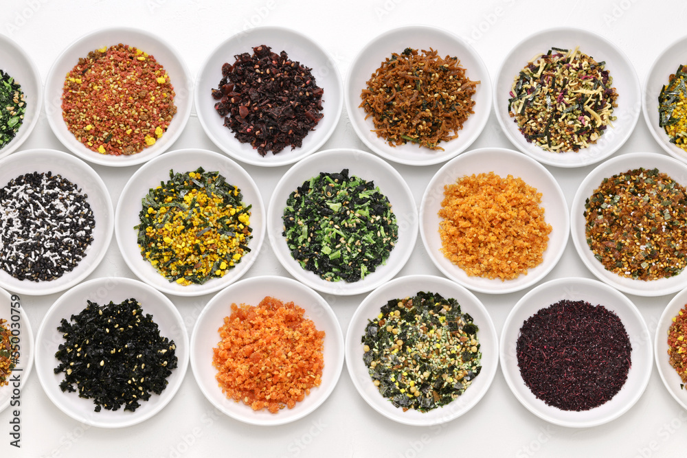 Furikake is a Japanese dry condiment. It is mainly eaten by sprinkling it over on rice. Furikake is a Japanese dry condiment. It is mainly eaten by sprinkling it over on rice.