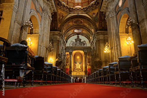 Part of the inside of the Candelária Church in Rio de Janeiro. The Church of Nossa Senhora da Candelária is a Catholic temple located in downtown Rio de Janeiro, Brazil. 