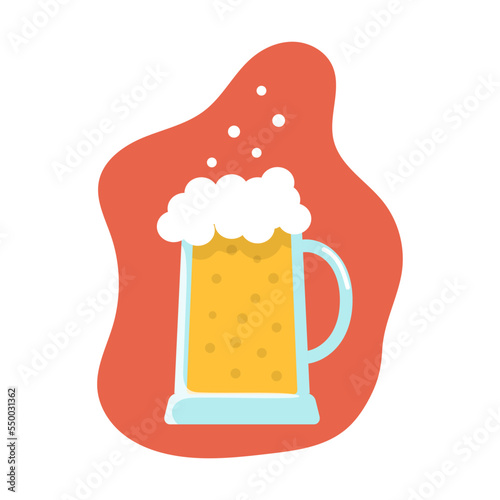 Symbol of Austria vector illustration. Austrian mug of cold refreshing beer isolated on white background. Culture, traveling concept