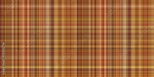 Woodland brown tartan seamless border textile. Tonal autumnal forest plaid with organic texture. banner of orange stripe for rough washi tape.