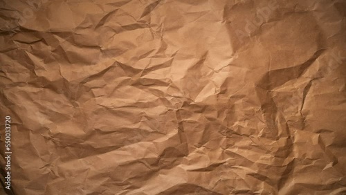 Brown, crumpled paper stop motion animation background