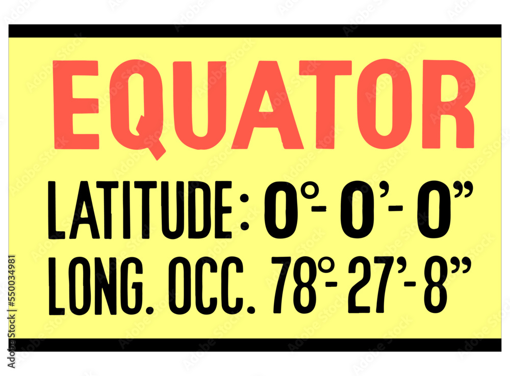 The Equador line, sign of the Middle of the World in Ecuadoe