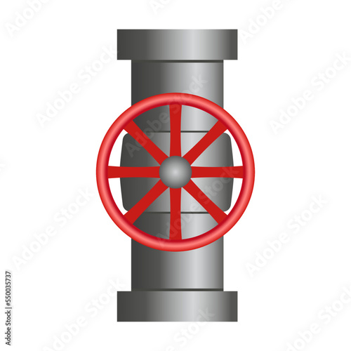 Steel pipe cartoon vector. Isolated icons of metal pipeline connection, valves, flanges, drains for system. Industrial concept