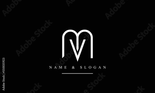 VM, MV, V, M abstract letters logo monogram