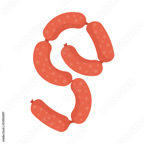 Symbol of Austria vector illustration. Austrian national sausages isolated on white background. Culture, traveling concept