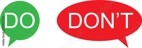 Red and green check marks like dos and donts